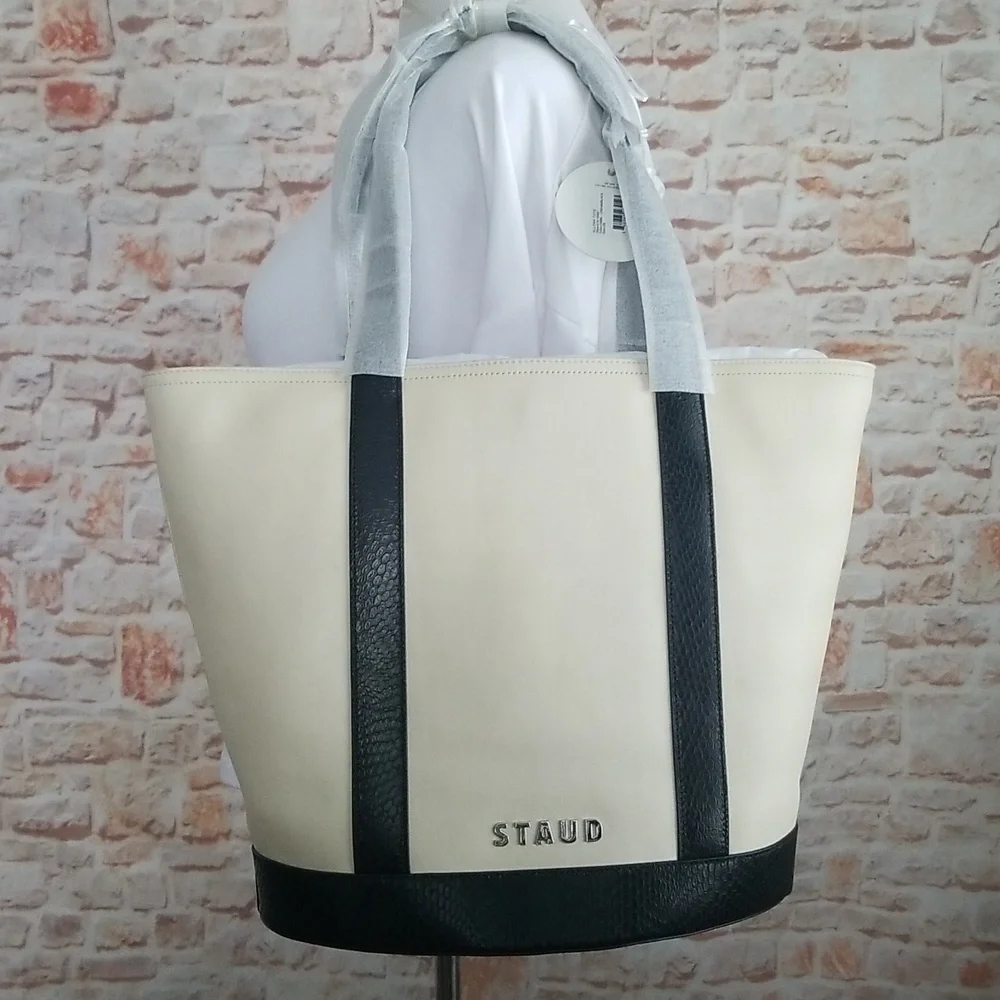 New STAUD Allora Leather Tote Bag - Picture 2 of 13
